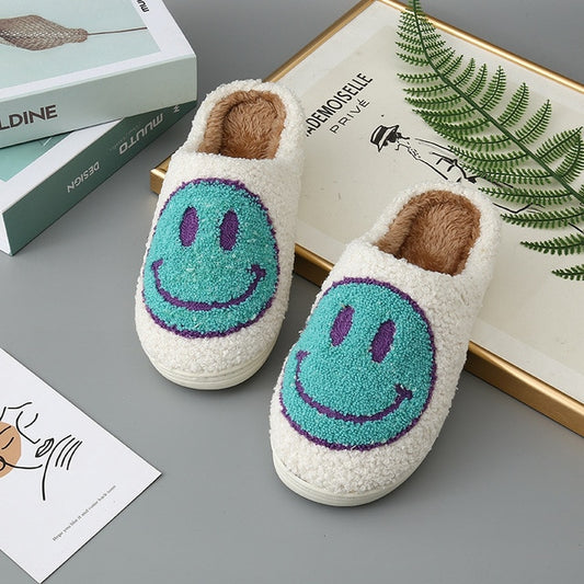 Smiley Face Fluffy Slippers
