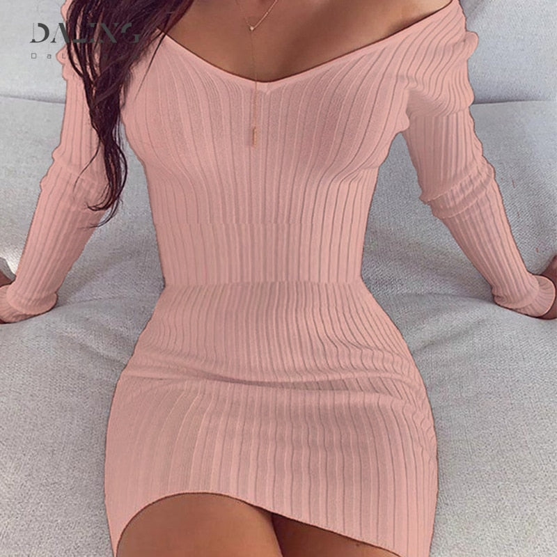 Rita Off Shoulder Sweater Dresses