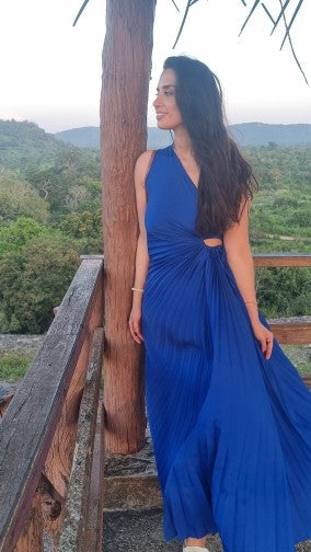 Selena One Shoulder Pleated Maxi Dress