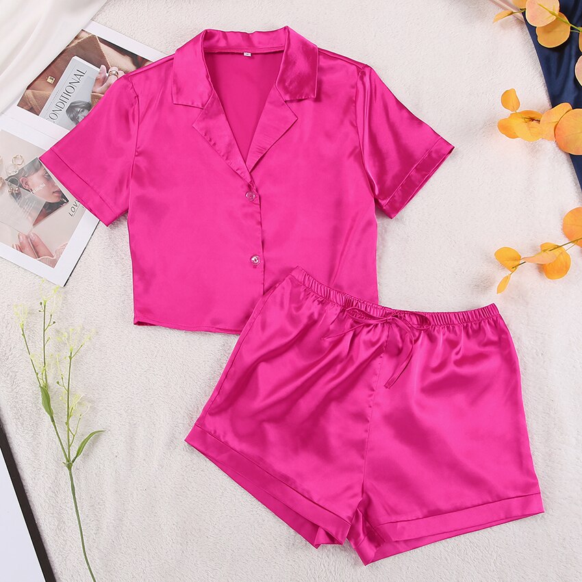 Button-Up Short-Sleeved Pajama Set