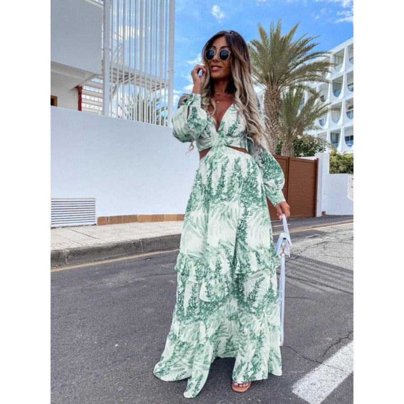 Simone V-Neck Backless Dress