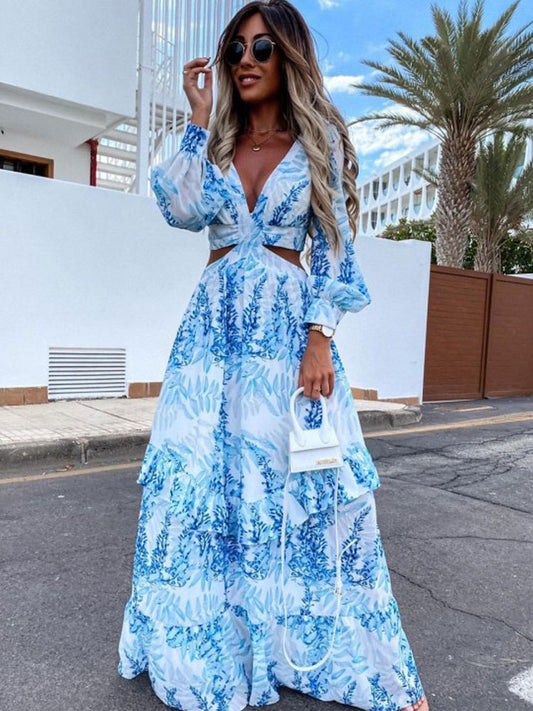 Simone V-Neck Backless Dress