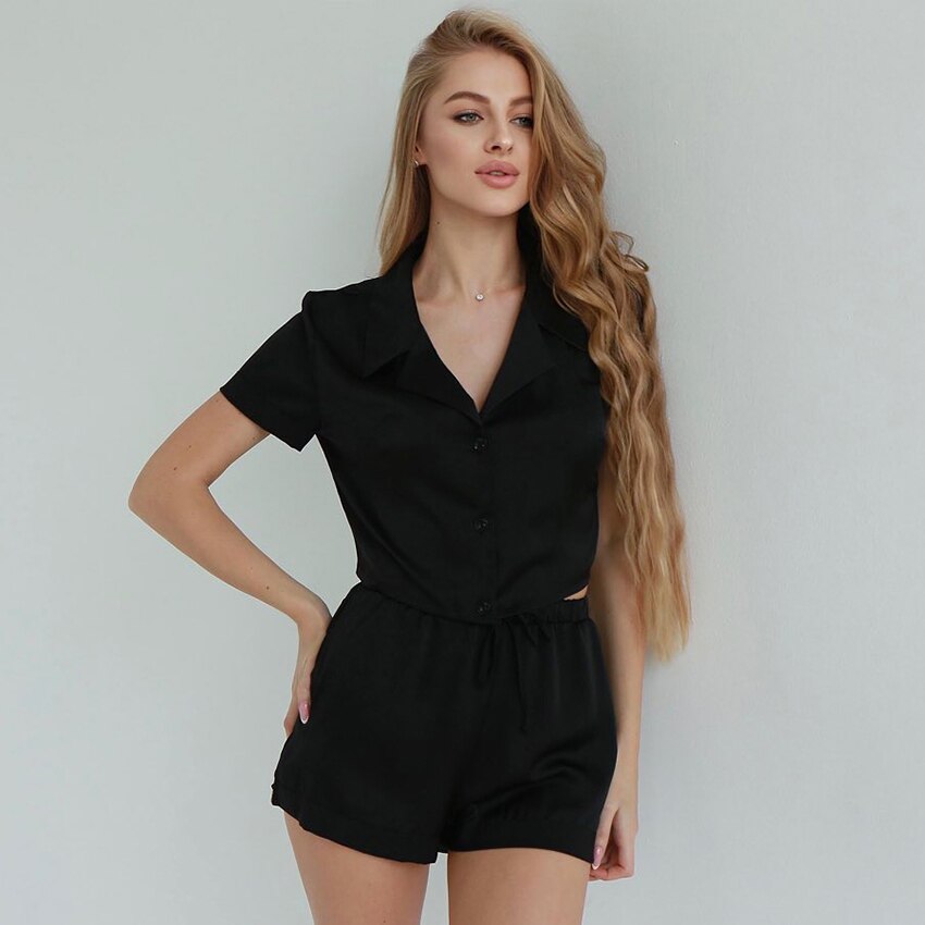 Button-Up Short-Sleeved Pajama Set