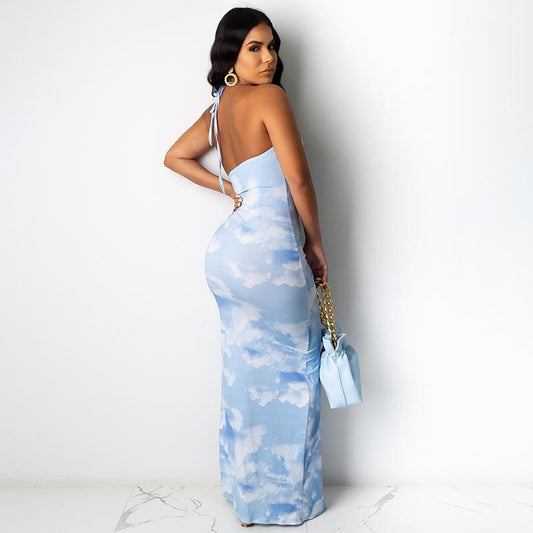 Kelly Sleeveless Backless Slim Halter Dress