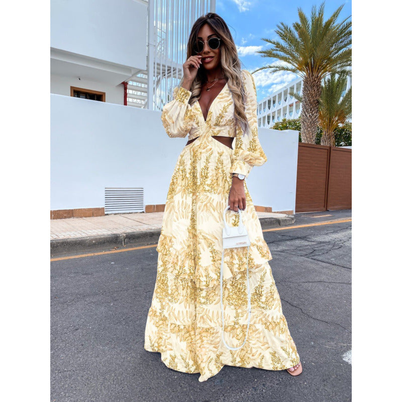 Simone V-Neck Backless Dress